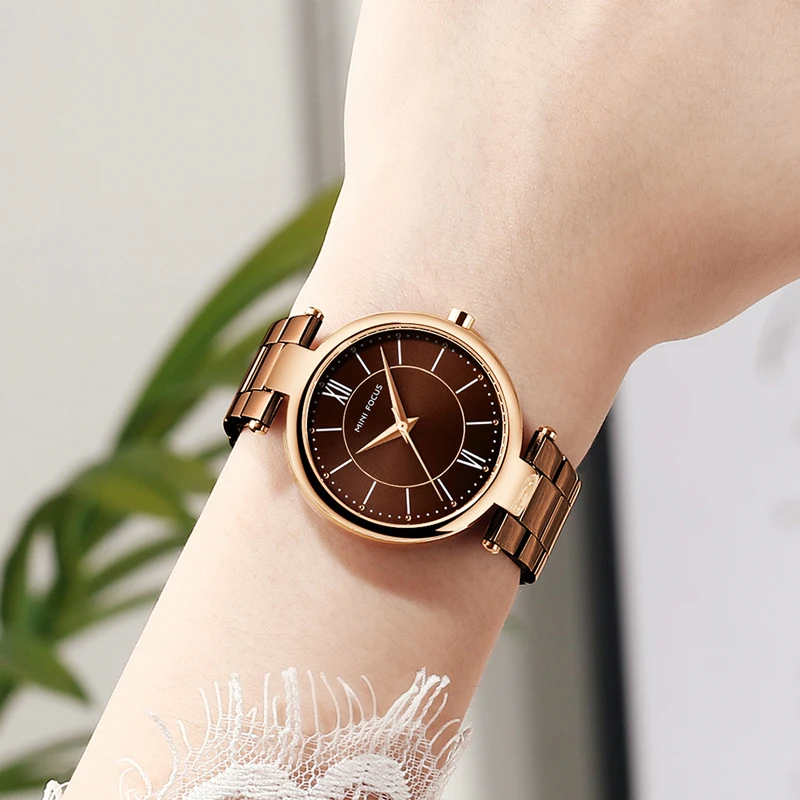 MINI FOCUS 0189L Women's Stainless Steel Strap Watch Waterproof Luxury Quartz Watch Women's Watch Relogio Feminino Luxury