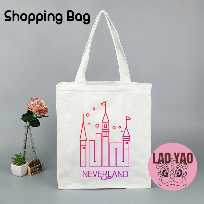 G-IDLE Kpop Shopper Bag for Women Cloth Bags Totebag Tote Shopping Aesthetic Woman Canvas Large University Student Custom Name