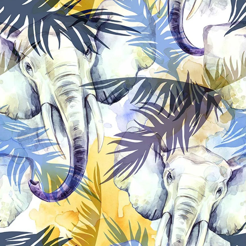 

Tropical Palm Forest Animal Wallpaper Jungle Elephant Self Adhesive Wallpaper Contact Paper for Cabinet Shelf Vinyl Film