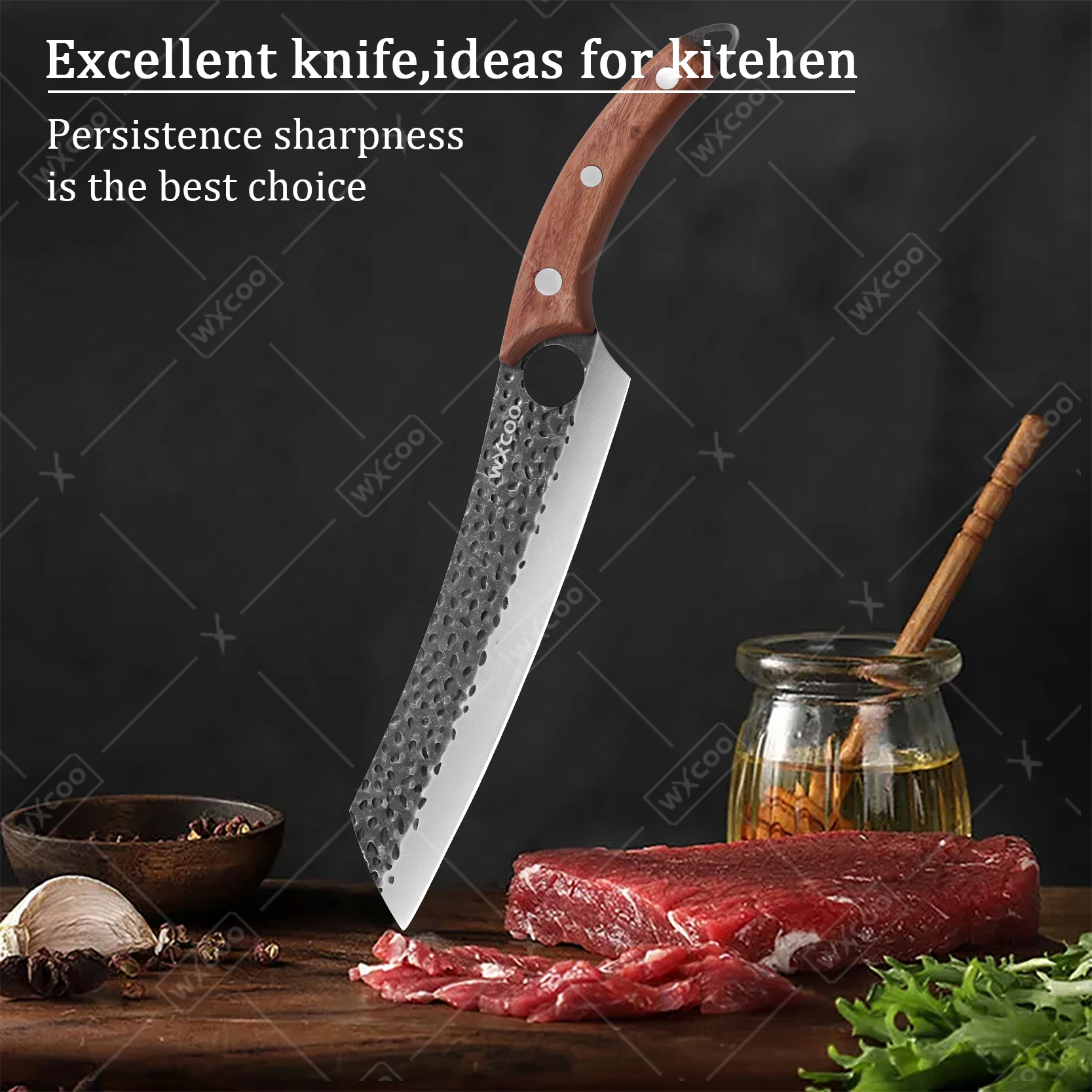 WXCOO Küchenmesser, handgeschmiedetes Ausbeinmesser, Grillmesser aus Edelstahl zum Schneiden von Fischfleisch, Haushaltskochzubehör