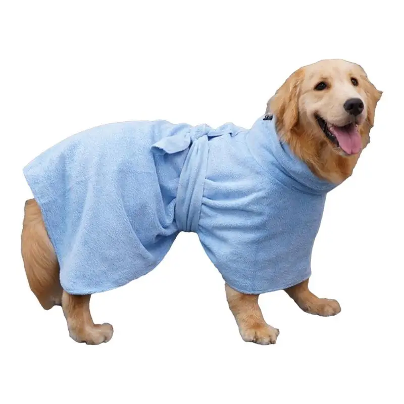 Absorbent Dog Bathrobe Reusable Pet Shower Clothing Quick Drying Bathrobe Comfortable Towel For Dogs Swimming and Hair Care