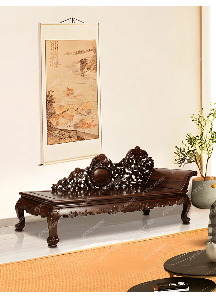 X-S Chinese living room beauty couch classical Arhat bed single carved recliner simple HG