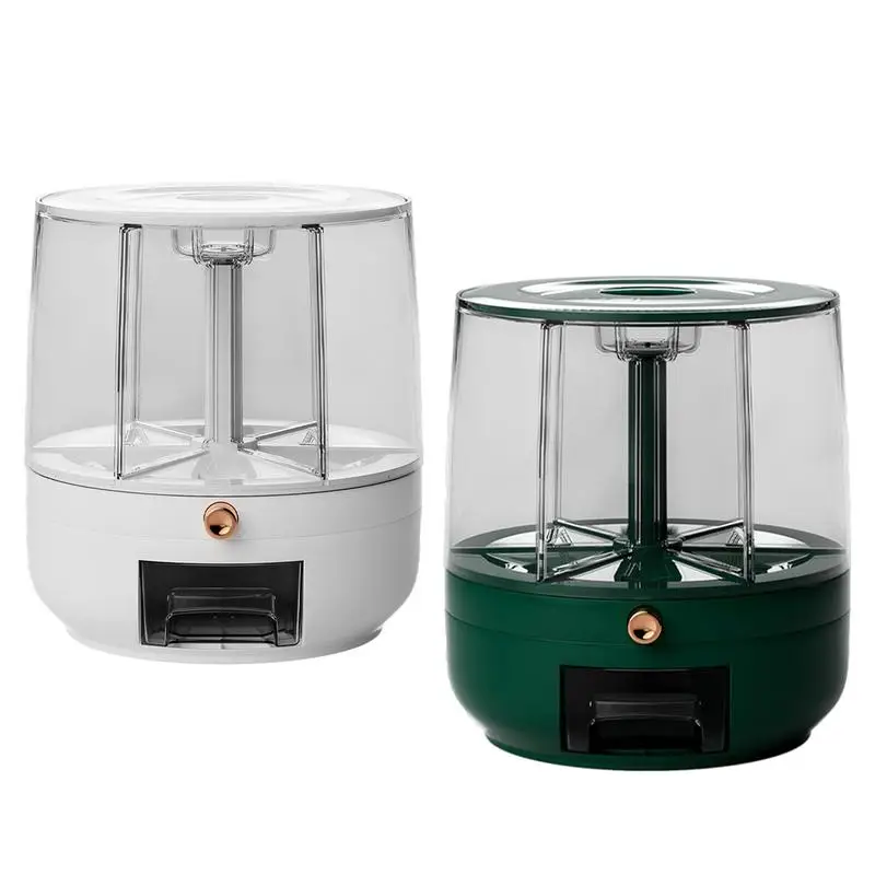 

360 Rotating Grain Dispenser Grain Storage Box Transparent Sealed Jar Circular Kitchen Rice Bucket Insectproof Rice Tank