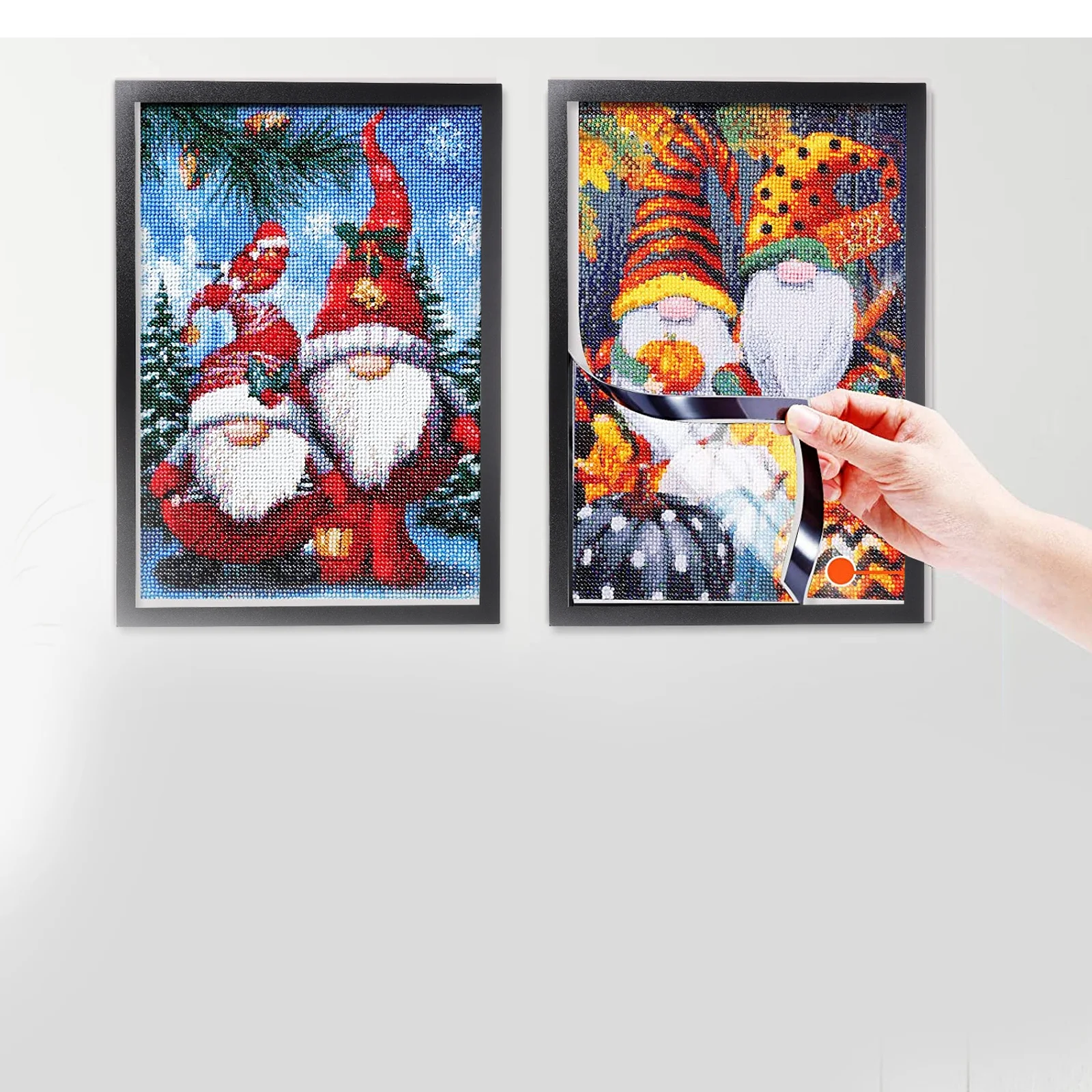 

2 set Magnetic Self-Adhesive Frame For Diamond Drawing Photo Display Picture Business License Certificate Holder Adhesive Frame
