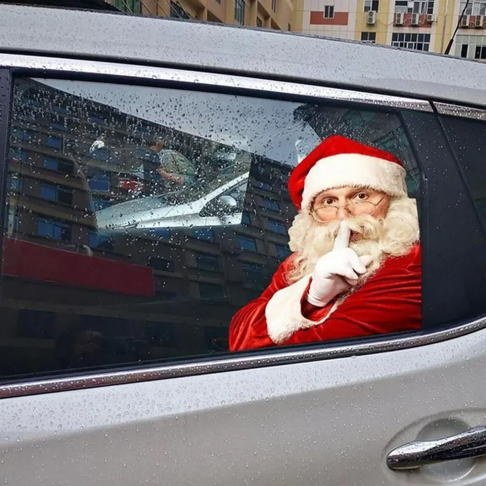 

Cartoon Christmas Wall Stickers Car Glass Window Sticker Xmas Santa Claus Home Decoration Snowman Stickers Decal Ornament
