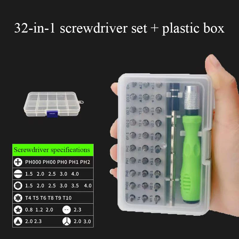 

32 in 1 Multifunctional Screwdriver Set Mini Small Screwdriver Torx Phillips Magnetic Screw Driver Bit Household Repair Tool Kit