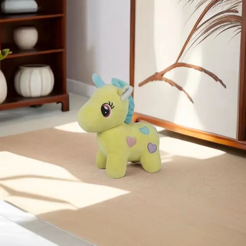 Lindo mascota masticar caballo juguetes de peluche figuras de dibujos animados logotipo privado estridente logotipo personalizado juguetes para perros juguete de peluche animal