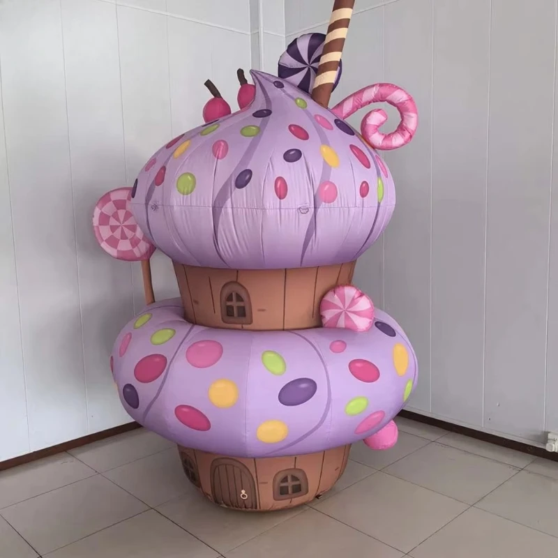 

Inflatable cake advertising with glowing balloon screens for parties and events