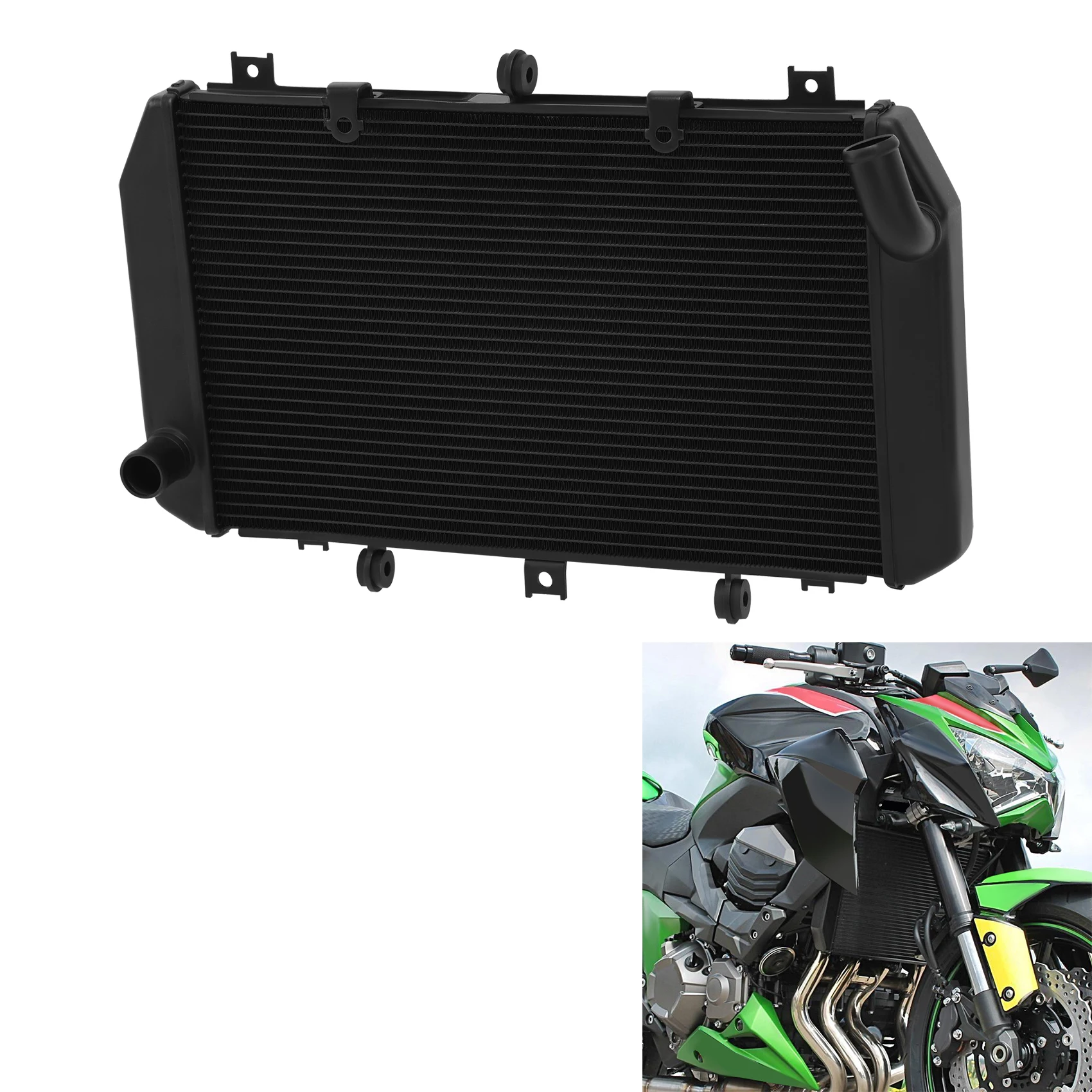 

Охладитель двигателя радиатора, подходит для мотоцикла Kawasaki Z1000 2007-2009 Z750 2007-2010 ZR800 2013-2015 Z800 2016