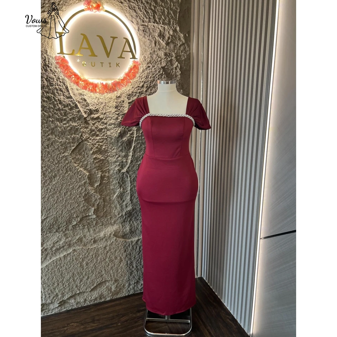 

Vows A Word Evening Gown Two Piece Set Luxury Elegant Evening Dresses Curvy Prom Luxury Dress Custom Made Square Collar Ballgown