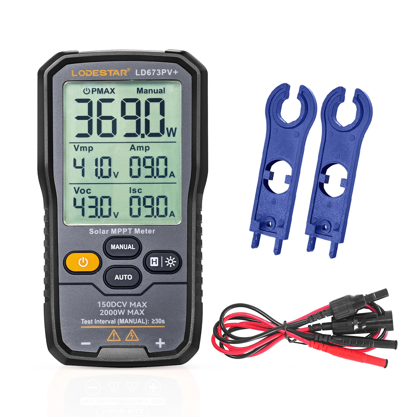 

Тестер максимальной мощности солнечных панелей 2000 Вт с измерением MPPT, трекер фотоэлектрических панелей, мультитестер Voc