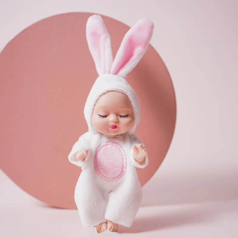 

Rabbit Mini Christmas Dolls 4 Inch Reborn Cute Realistic Baby Doll Holiday Birthday Gifts
