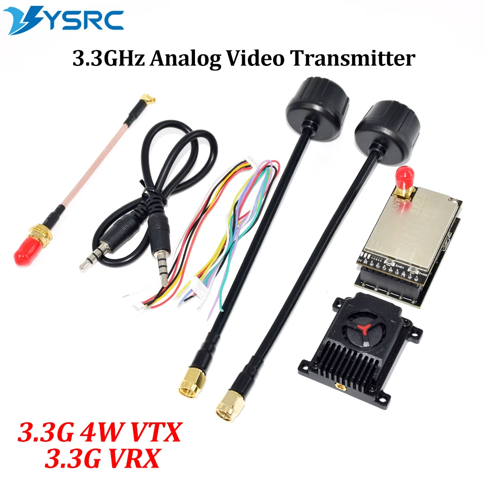 

Upgraded 3.3G 4W VTX Analog Video Transmitter 3170-3470MHz 3.3G VRX 8CH Video Receiver For skyzone/fatshark FPV Glasses DIY Part