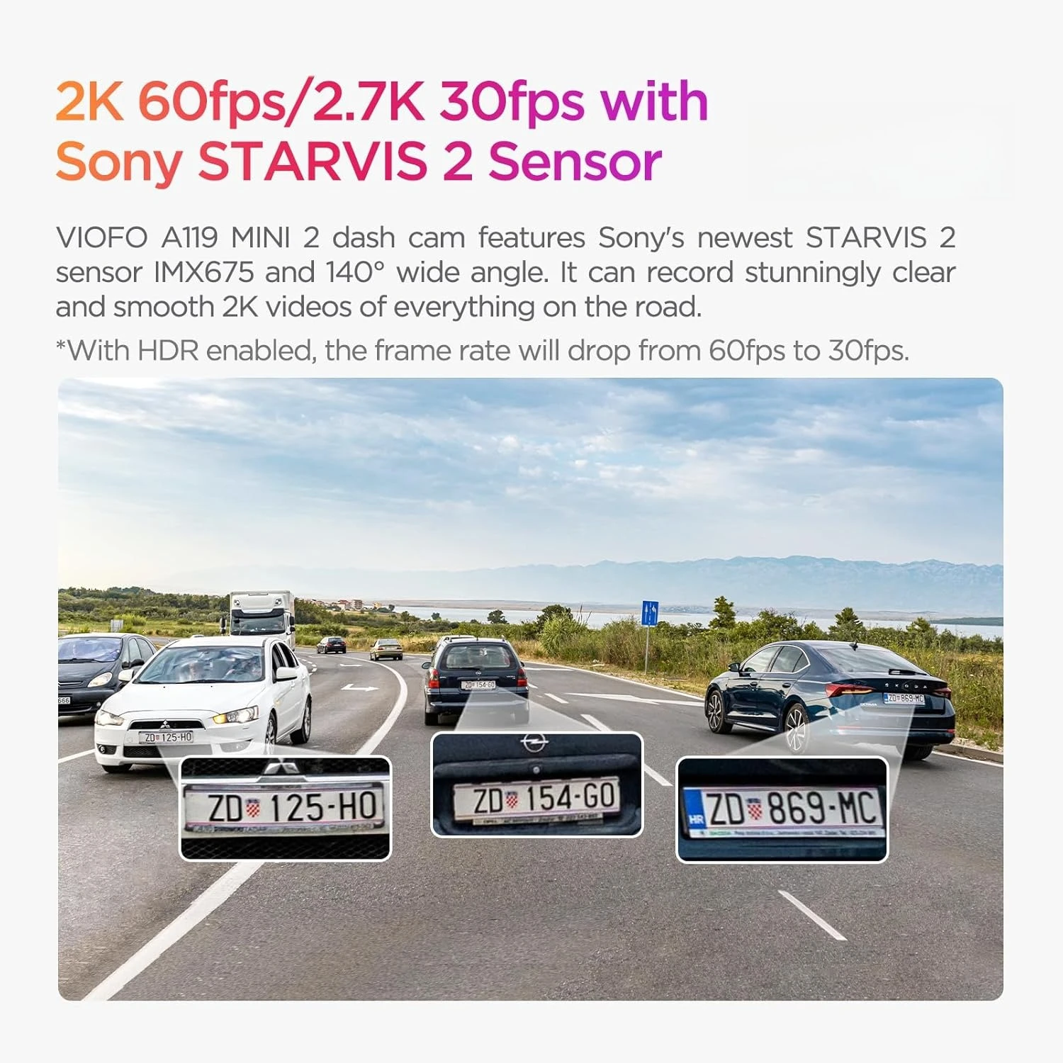 

A119 Mini 2, STARVIS 2 Sensor, 2K 60fps/HDR 30fps Voice Control Car Dash Camera with 5GHz Wi-Fi GPS, Night Vision 2.0