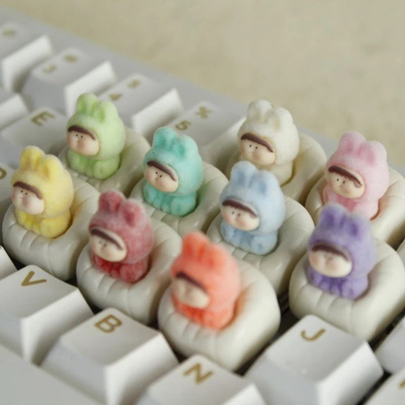 

Оригинальные колпачки для дивана для ленивых, кавайные индивидуальные колпачки для персонализации из смолы, мультяшные колпачки для механической клавиатуры MX Switch