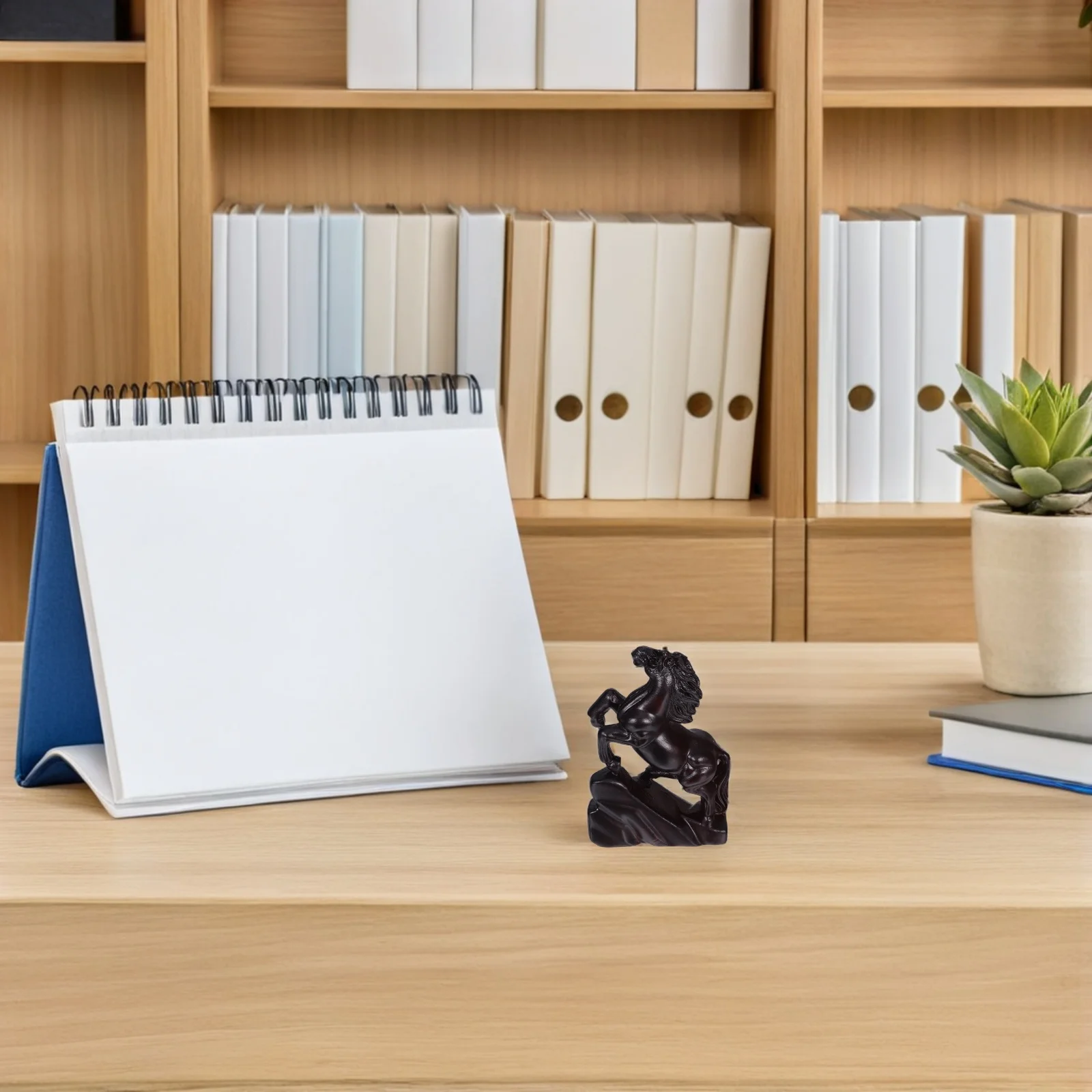 

Wooden Standing Horse Sculpture Chinese Zodiac 2026 Animal Figure Home Office Desk Bookshelf Decoration