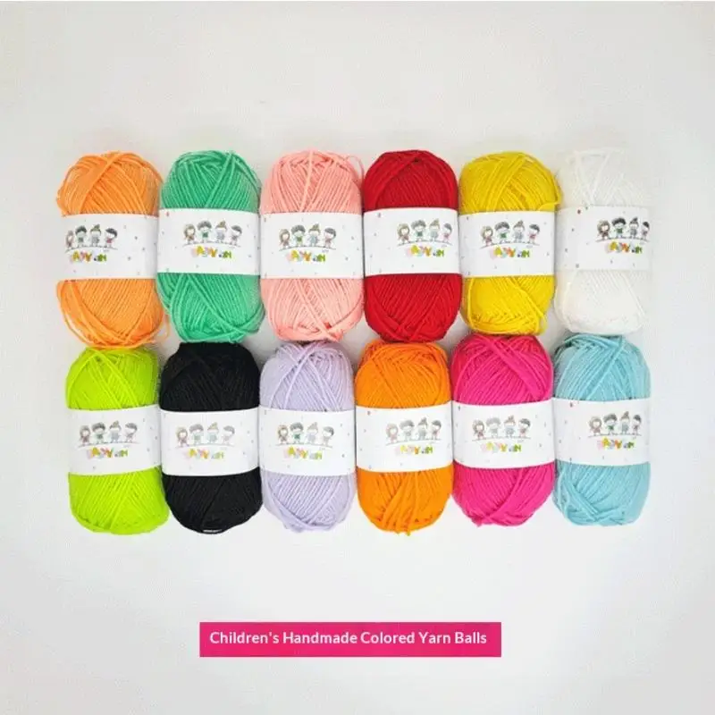 DIY Knitting Crochet Yarn 12 Color Set Non-Toxic Eco-Friendly for Handmade Scarf Hat Kids School Craft Activities