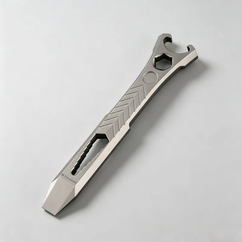 Mini Titanium Alloy EDC Pry Bar Keychain Multitool Flat‑Head Bottle Opener Outdoor Survival Camping Pocket Gadget