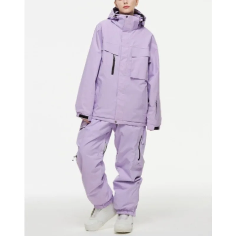 

New Men Women Snow Clothes Snowboarding Suit Winter Windproof Waterproof Warm Ski Suit for Couple Jacket Pants Set Multi Color