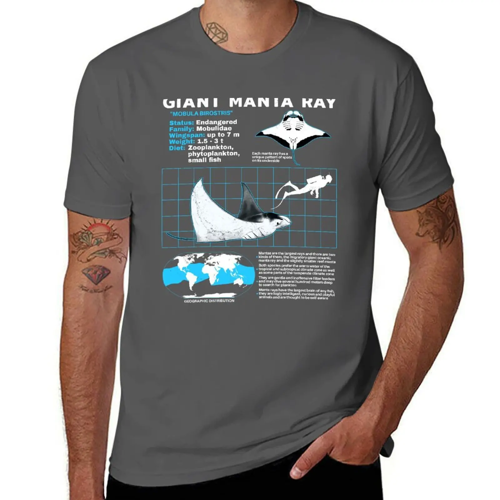 

Manta Ray data sheet T-Shirt man t shirt luxury man t shirt cotton T-Shirt