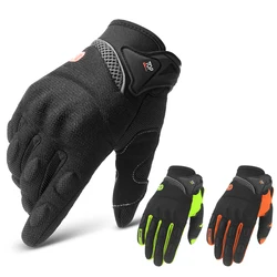 Guantes de Moto de dedo completo transpirables, guantes de carreras de Motocross, antideslizantes, resistentes al desgaste, pantalla táctil, Verano