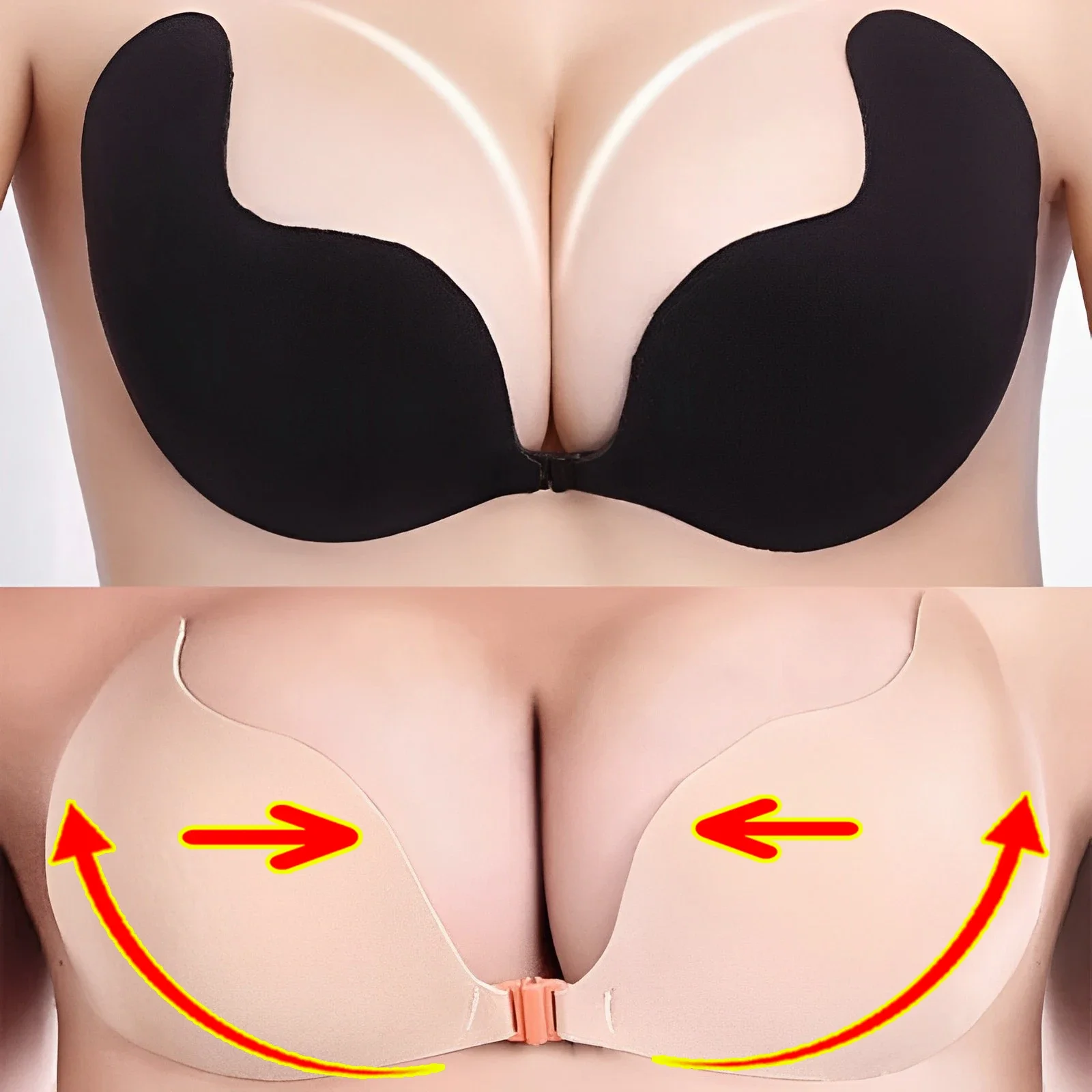 Soutien-gorge invisible auto-adhésif en silicone réutilisable, autocollant de poitrine à la mangue, bande de levage, soutien-gorge push-up sans bretelles