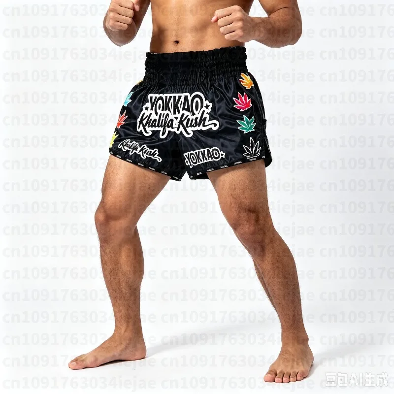 2026 New Muay Thai Shorts, Men's Kid Boxing Trunks, MMA Kickboxing Training Pants, Elastic Waist Combat Sports Fight Gear