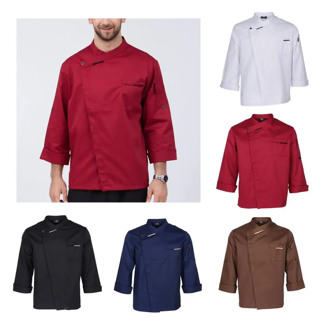 Chef Jacket Long Sleeve Coat Waiters Shirt Hotel Kitchen Uniforms