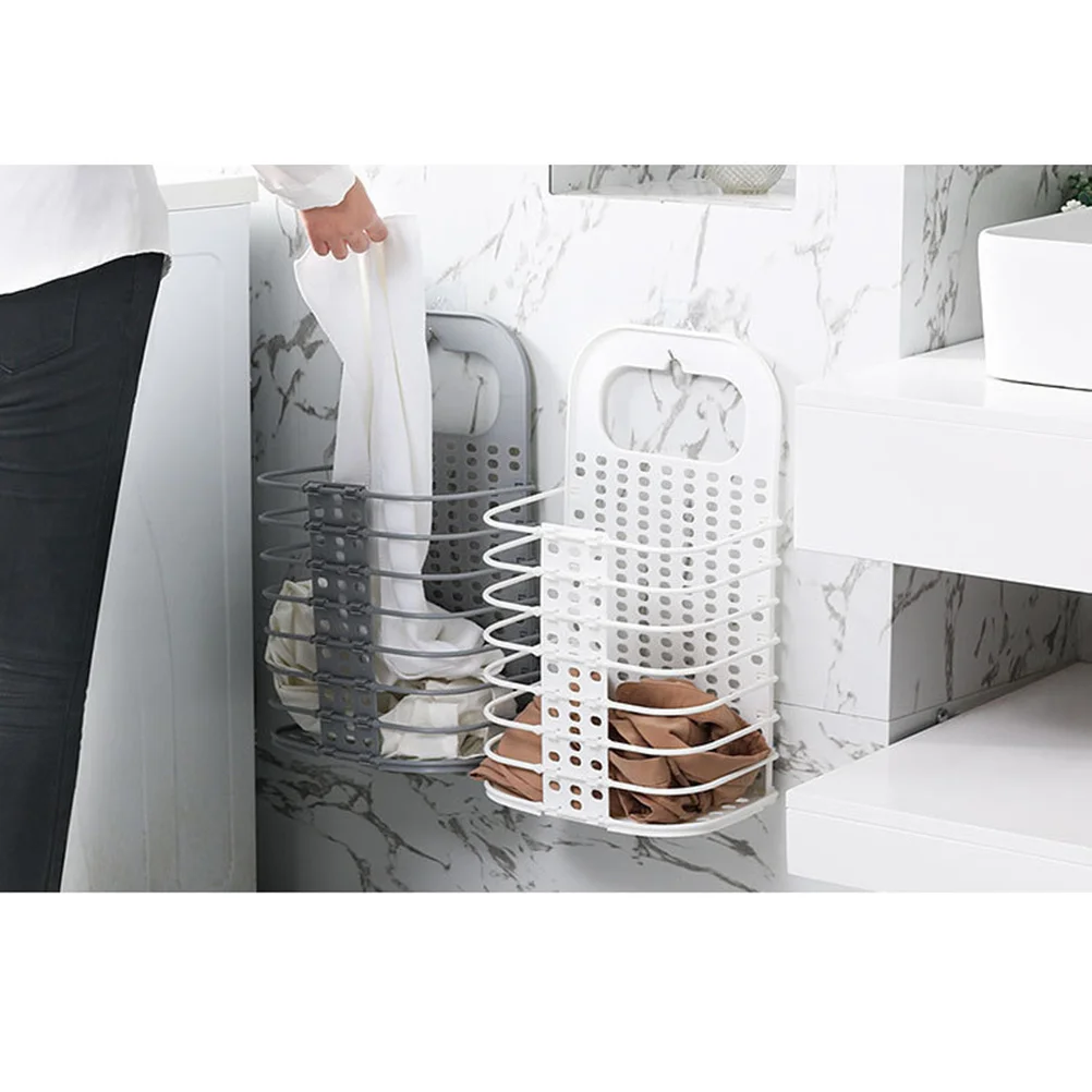 

2Pcs Foldable Laundry Basket Household Dirty Clothes Storage Hamper with Handle for Bathroom Kitchen Bedroom Organizer