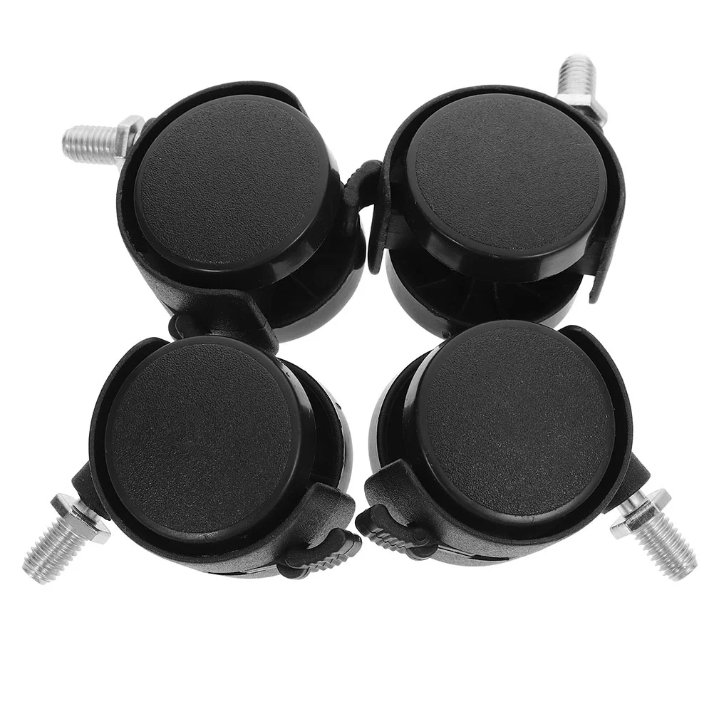 4 Pcs 1.5 Inch Heavy Duty Casters Brakes for Furniture Swivel Chair Wheels 13mm Screw 360 Degree Rotation Desk Cabinet