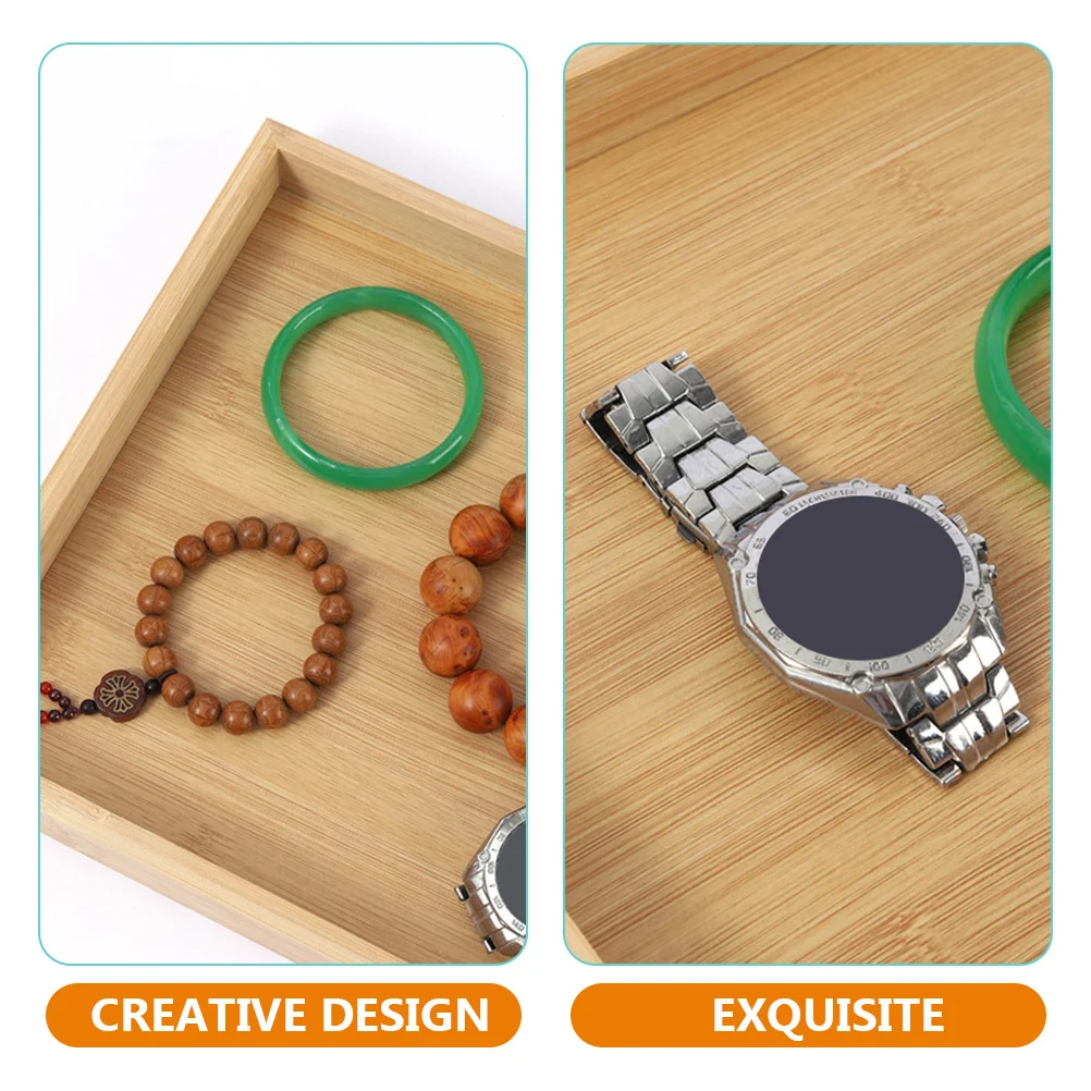 Bamboo Jewelry Storage Tray Necklace Earring Organizer Ring Holder Decorative Plate Gift for Female Bamboo Jewelry Plate