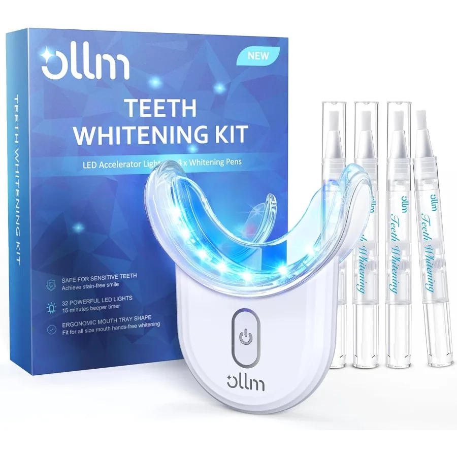 Kit de blanqueamiento dental con luz LED para el trabajo en el hogar y el uso en viajes Sistema de brillo profesional con 35 peróxido de carburo