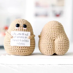 Funny Big Butt Positive Potatoes Dolls With Card Home Decoration Crochet Potato Doll Room Decor Christmas Birthday Party Gift