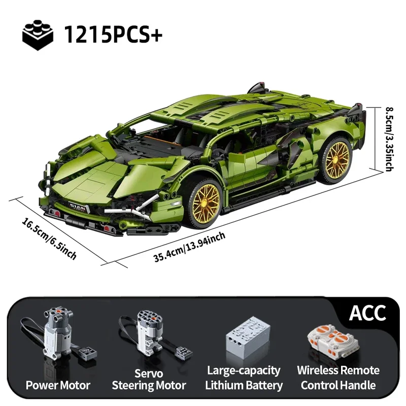 Technology 1215pcs Building Blocks Car Speeding Vehicle Racing Bricks Toys for Children Gift Thanksgiving, Christmas