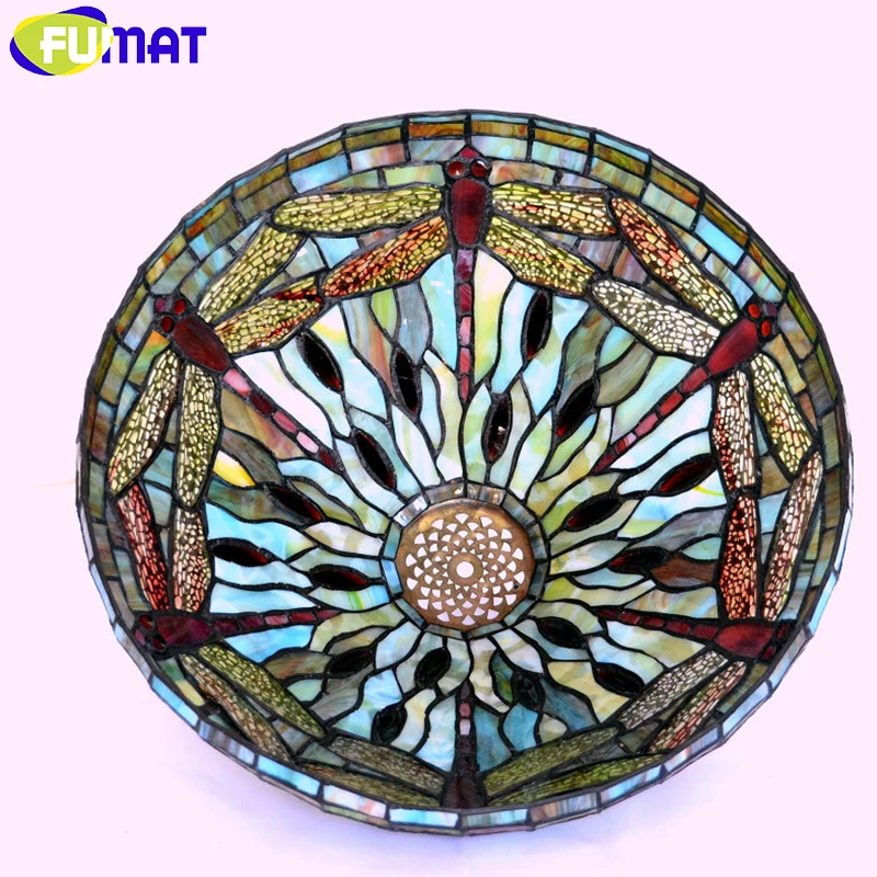 FUMAT LED Table Lamp Stained Glass Dragonfly LED light Living Room Bedside table lamps Copper Table Lights Indoor Lighting image 4