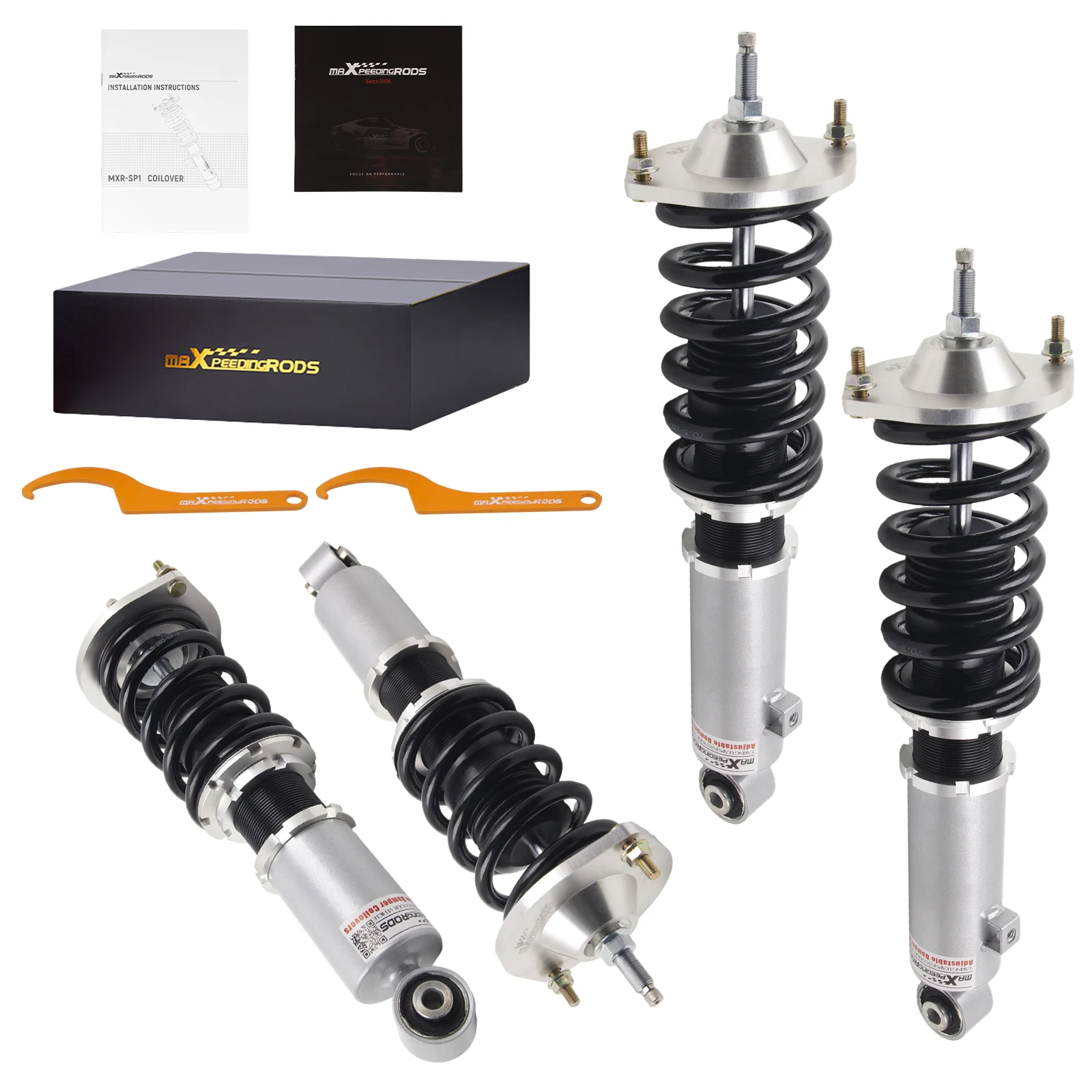 maXpeedingrods Coilovers Suspension Kit with Adjustable Damper for Mazda Miata MX-5 1990-2005 Grey