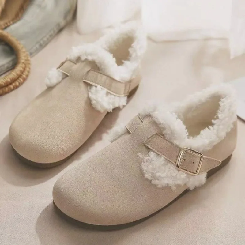 

Хлопковые туфли без шнуровки, женские осенне-зимние туфли 2024, новые бархатные одинарные туфли