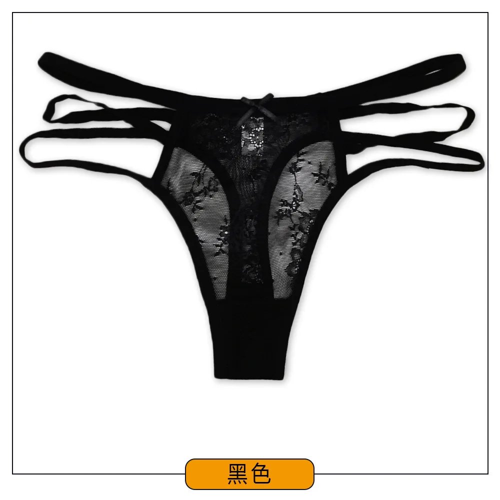 3PCS/Set Hollow Panties Women Sexy Mesh G-String Underwear Female Girls Transparent Solid Low Waist Thongs Breathable Lingerie