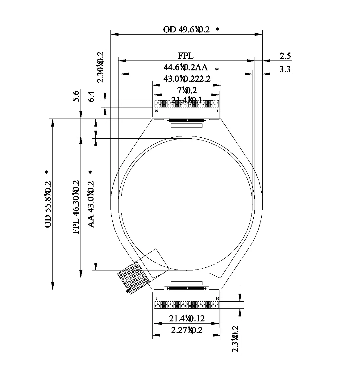 شاشة حبر E مستديرة مقاس 1.69 بوصة مكونة من 6 ألوان مقاس 400 × 400 بكسل 262K لون ePaper 236 PPI GDEH0169E01