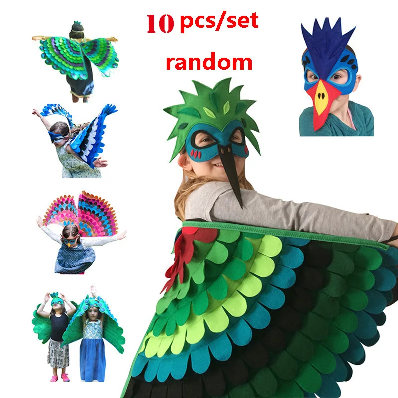 Ailes de papillon en feutre pour déguisement d'animal pour enfants, masque de cosplay de fête, costume d'Halloween, vente en gros d'usine