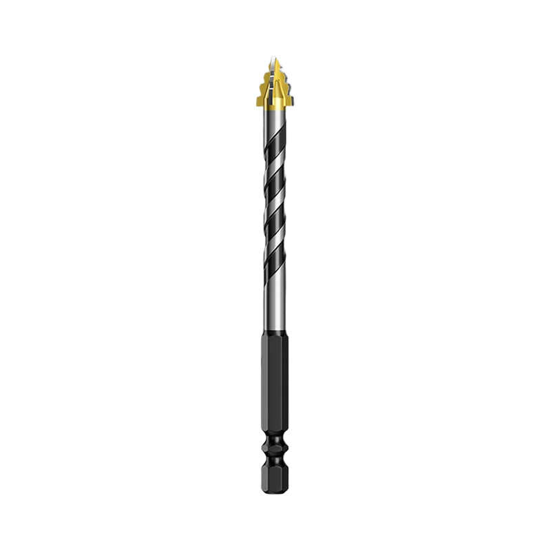 Glass tile drill bit eccentric design four flute carbide tip for accurate drilling in ceramic porcelain and marble tiles