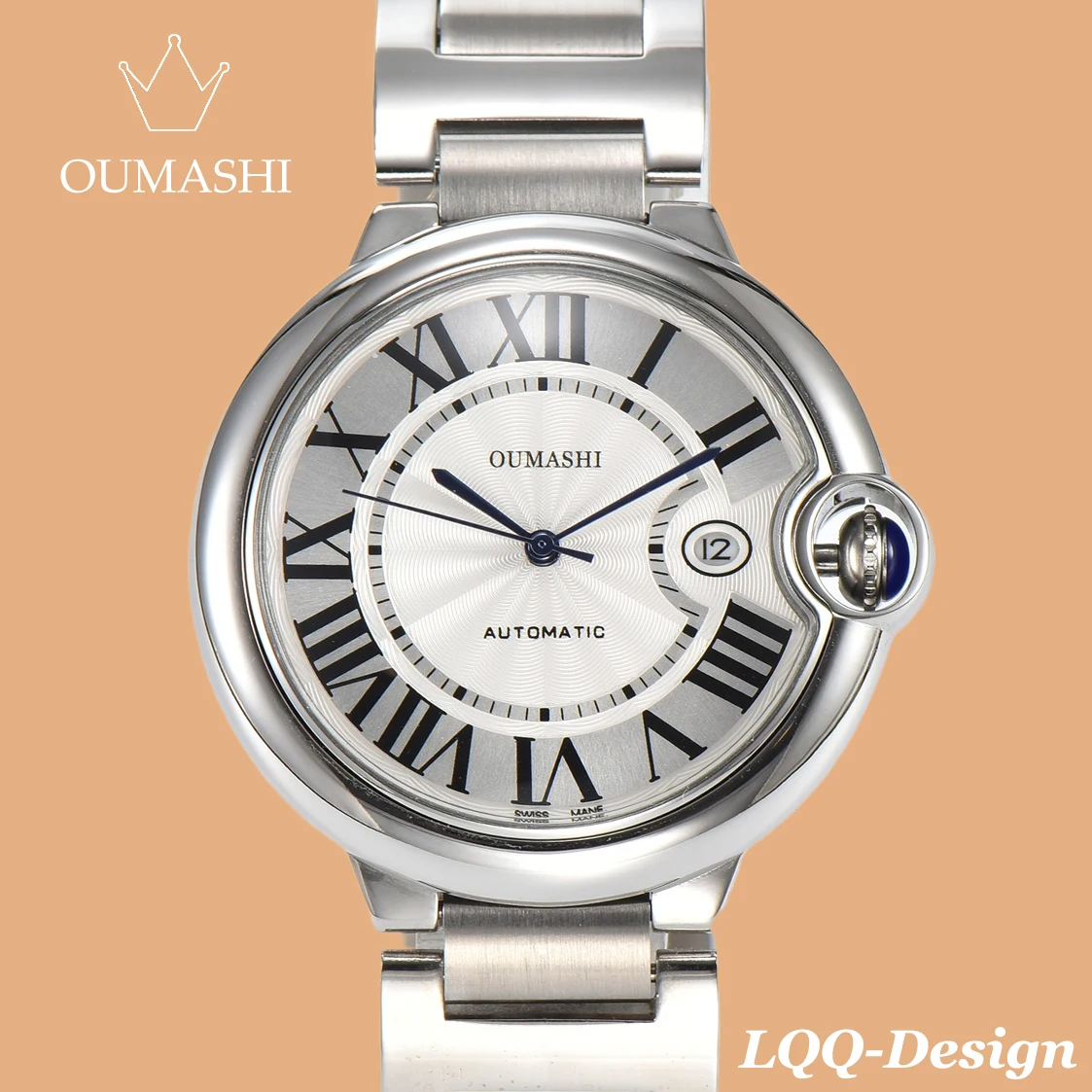 

OUMASHI Design 42mm Men's Collection Watch with 316L Stainless Steel Case, Sapphire Glass and Miyota8215 ST6 Movement