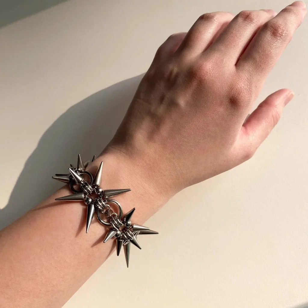 فاسق الجرونج روك برشام سلسلة أقراط كول موضة اليدوية هندسية قلادة القوطي سحر مجوهرات الهيب هوب الملحقات #6