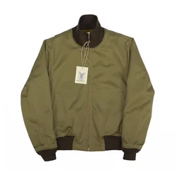 BOB DONG WWII Tanker Jacket Plain Edition Vintage Men's Wool Lined Military Outerwear
