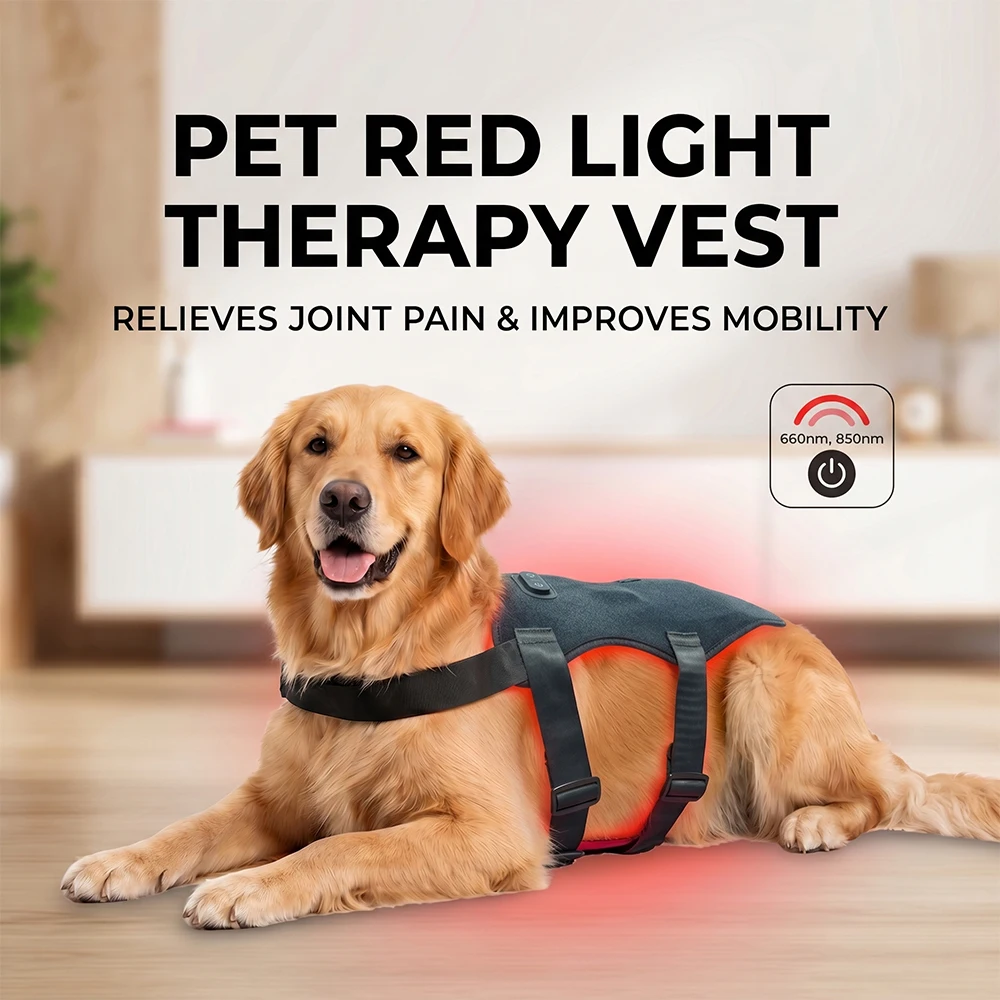 660nm 850nm Red & Near Infrared LED Light Handheld Device For Pet Dog Cat Back Leg Muscle Joint Comfort Recovery Wrap Timer