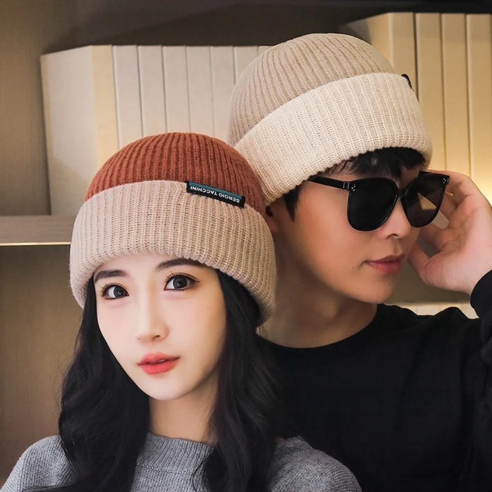 قبعة محبوكة مريحة على الطراز الكوري سميكة وناعمة ذات وجهين قبعة بوليستر قابلة للتنفس قبعة باردة دافئة للخريف #3