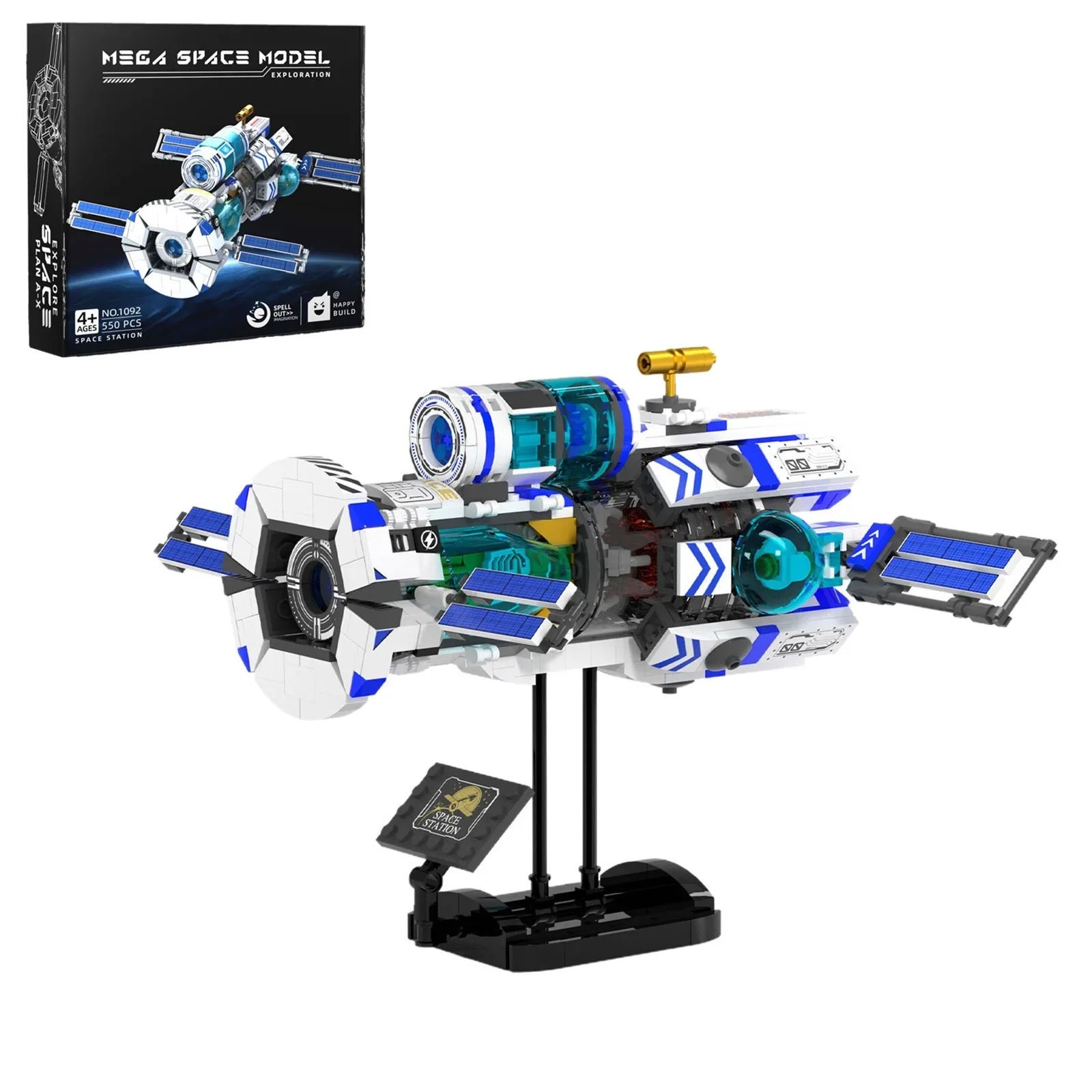 DIY Small Building Blocks Space Station Core Module Spaceship Model Toy for Kids with Sci-Fi Theme and Creative Play Features