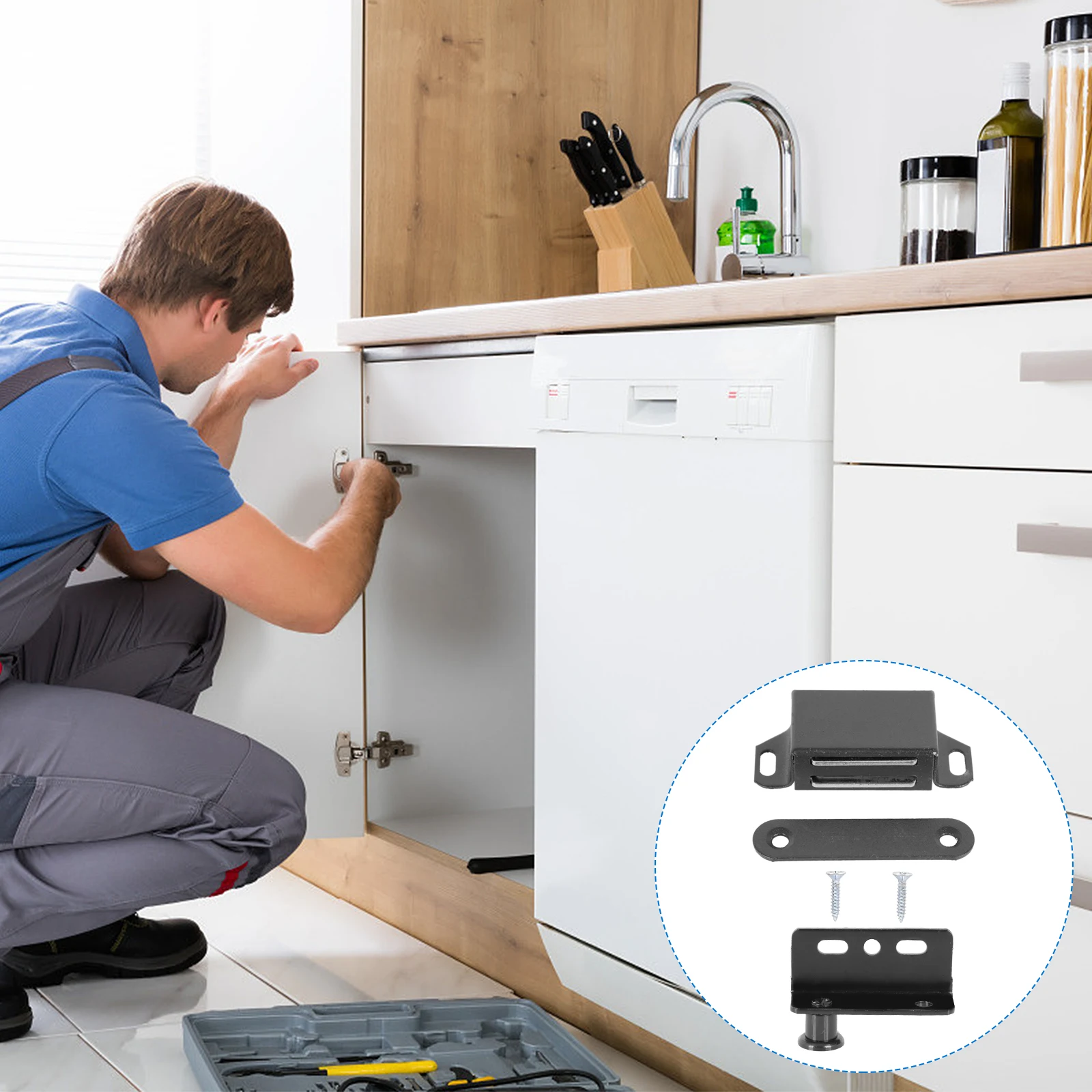 

Easy Install Cabinet Catch Magnetic Door Hinge Steel Pivot Clamp For Closet Drawer Windows
