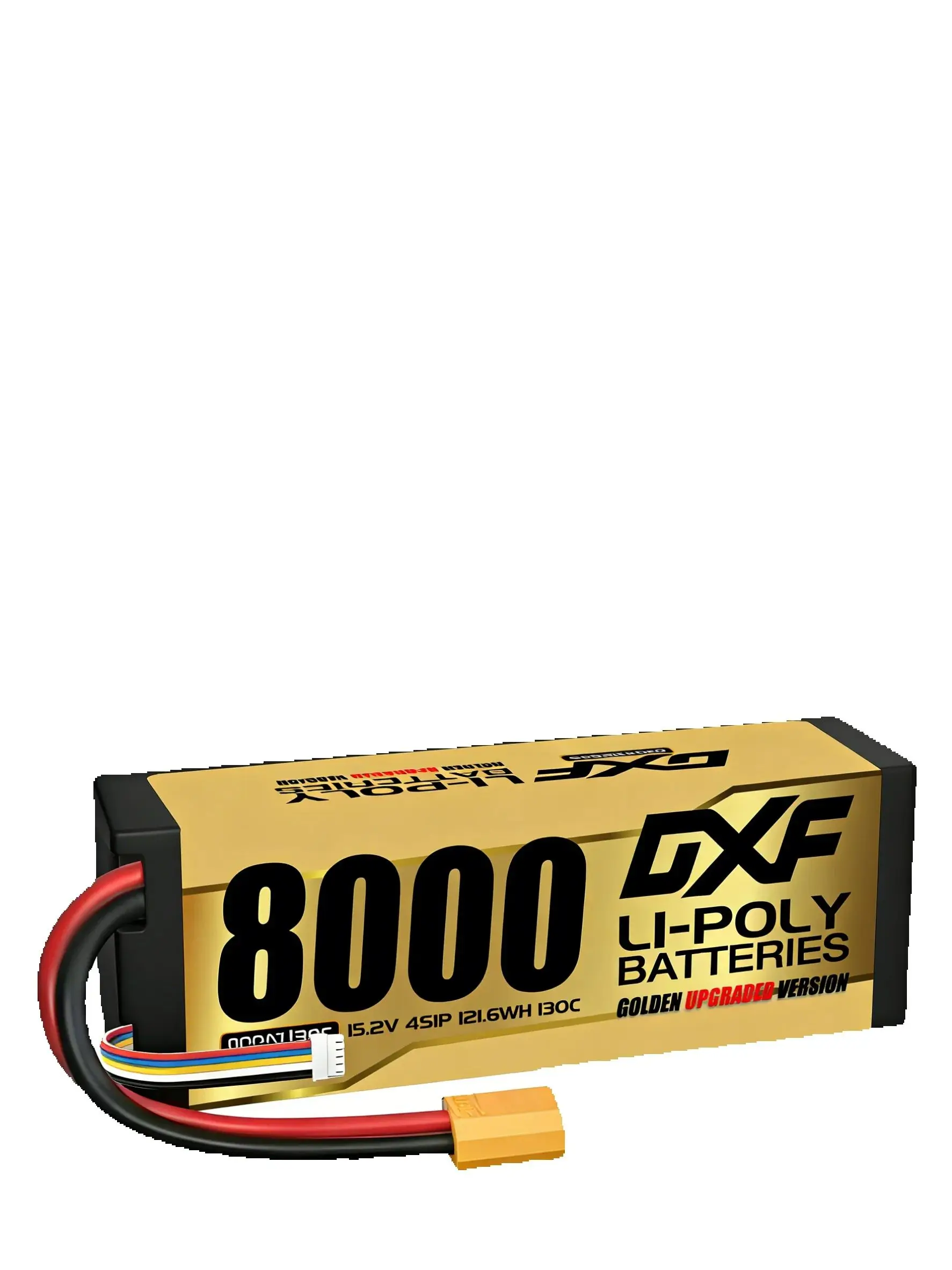 DXF 4S Lipo Batterij 8000mAh 15.2V 130C XT90 Plug Hardcase voor 1/10 Buggy Truggy Offroad Boot Auto Boot Truck RACING Helikopter - afbeelding 2