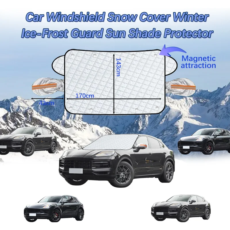 

Car Waterproof Cover Covers Awning Anti-Snow Windshield Proof Protective Cotton Sunshade Anti Ice Frost For Porsche 911 Cayenne